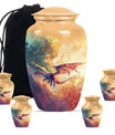 Dragon Theme Large Urn With 4 Keepsake Urn