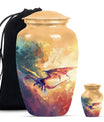 Dragon Theme Large Urn With 1 Keepsake Urn