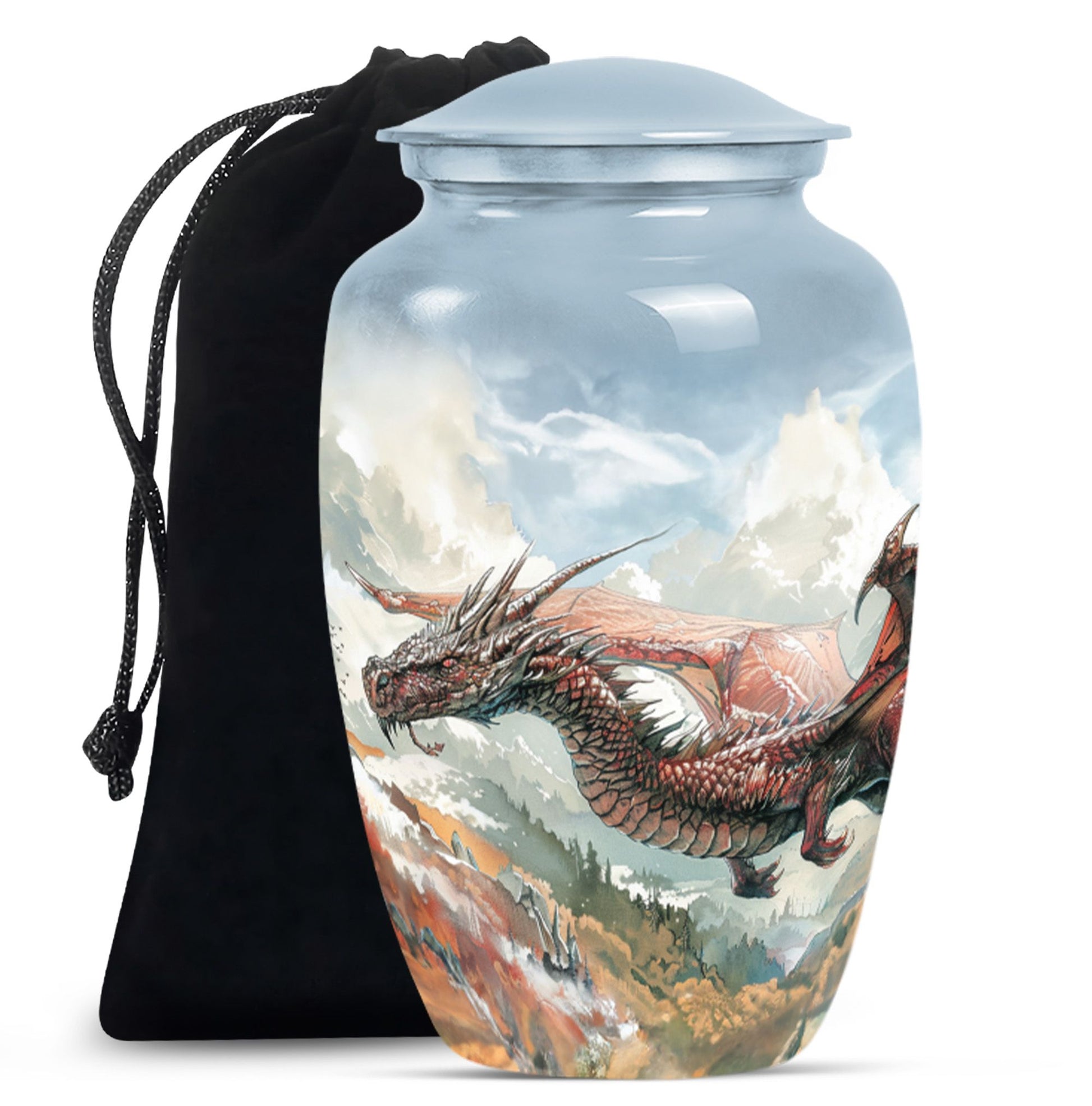 Dragon Theme Large Urn 10 Inch