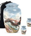 Dragon Theme Large Urn With 2 Keepsake Urn