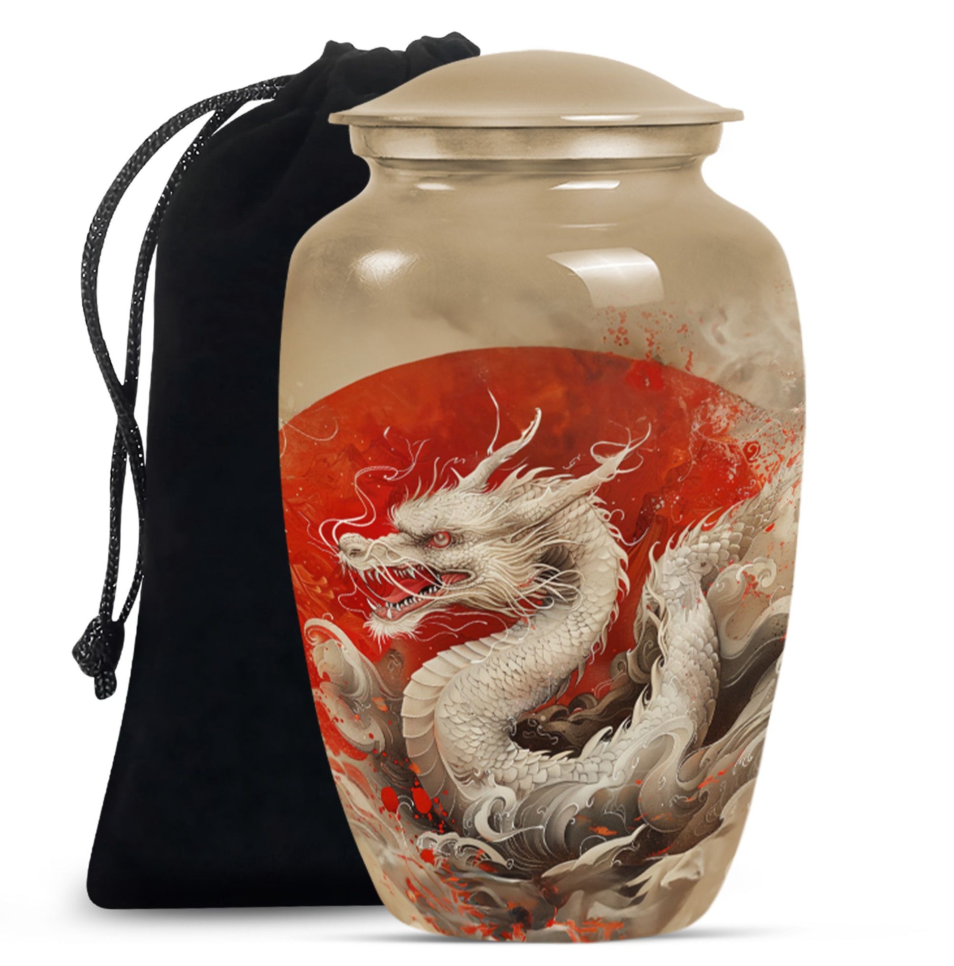 Dragon Theme Large Urn 10 Inch