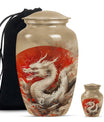 Dragon Theme Large Urn With 1 Keepsake Urn