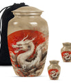 Dragon Theme Large Urn With 2 Keepsake Urn
