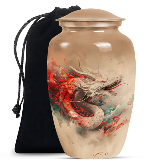 Dragon Theme Large Urn 10 Inch