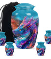 Dragon Theme Large Urn With 4 Keepsake Urn