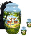 Deer Theme Large Urn With 2 Keepsake Urn