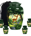 Deer Theme Large Urn With 4 Keepsake Urn