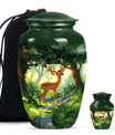 Deer Theme Large Urn With 1 Keepsake Urn