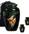 Fish Theme Large Urn With 2 Keepsake Urn