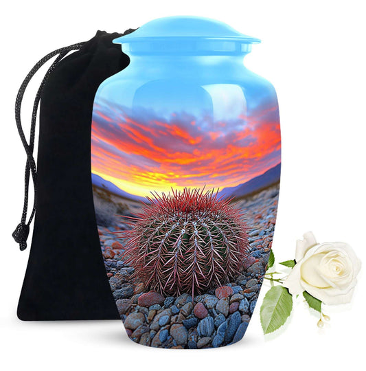 Cactus Sunset Memorial Urn – Desert Urn Keepsake For Human Ashes