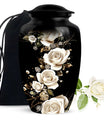 White Rose Funeral Adult Urn –  Flower Cremation Urn for Human Ashes
