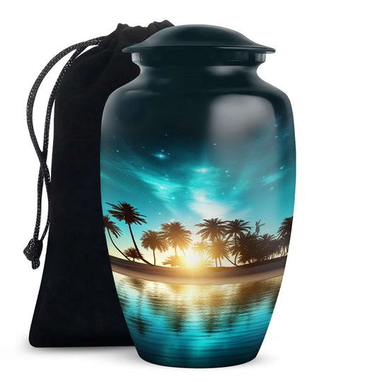 Tropical Sunset Cremation Urn for Adult Ashes - Burial Urns For Humans