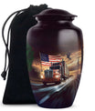 Trucker Ashes Keepsake For Men – Patriotic Ash Urns For Human Male