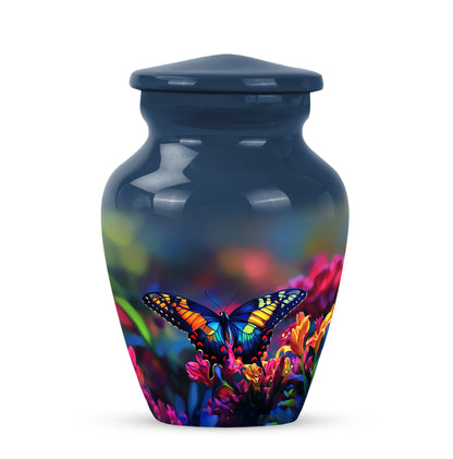 Resplendent Blue Butterfly Cremation Urn for Ashes - 10-inch, 200 cu in - Yatskia