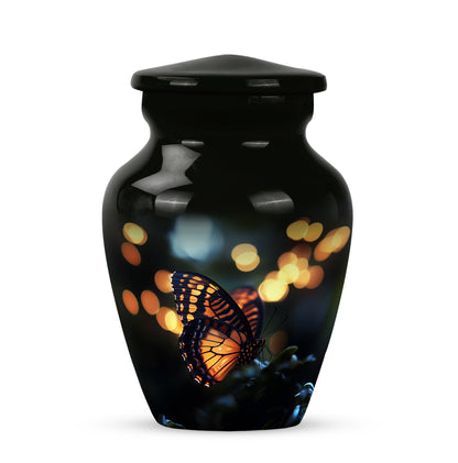 Personalized Eternal Butterfly Cremation Urns - Black 10-inch, 200 cu in - Yatskia