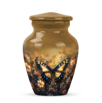 Personalized Magnificent Butterfly Cremation Urns - Gold 10-inch, 200 cu in - Yatskia