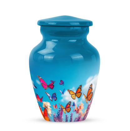 Personalized Butterfly Cremation Urns - Wondrous Blue 10-inch, 200 cu in - Yatskia