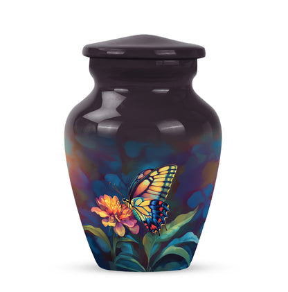 Everlasting Black Butterfly Dedication Urn for Human Ashes - 10-inch, 200 cu in - Yatskia