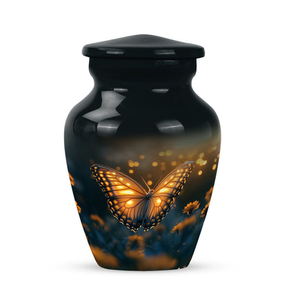 Black Butterfly Honor Cremation Urns for Human Ashes - 10-inch, 200 cu in - Yatskia