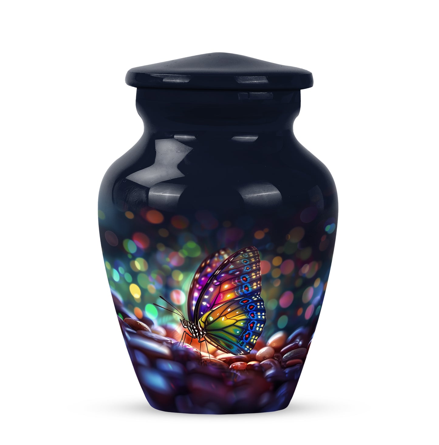 Personalized Blue Butterfly Cremation Urns for Ashes - Enchanting 10-inch - Yatskia