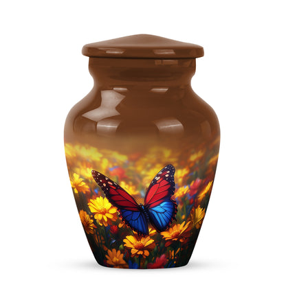 Gold Serene Butterfly Memorial Urn for Ashes - 10-inch, 200 cu in - Yatskia