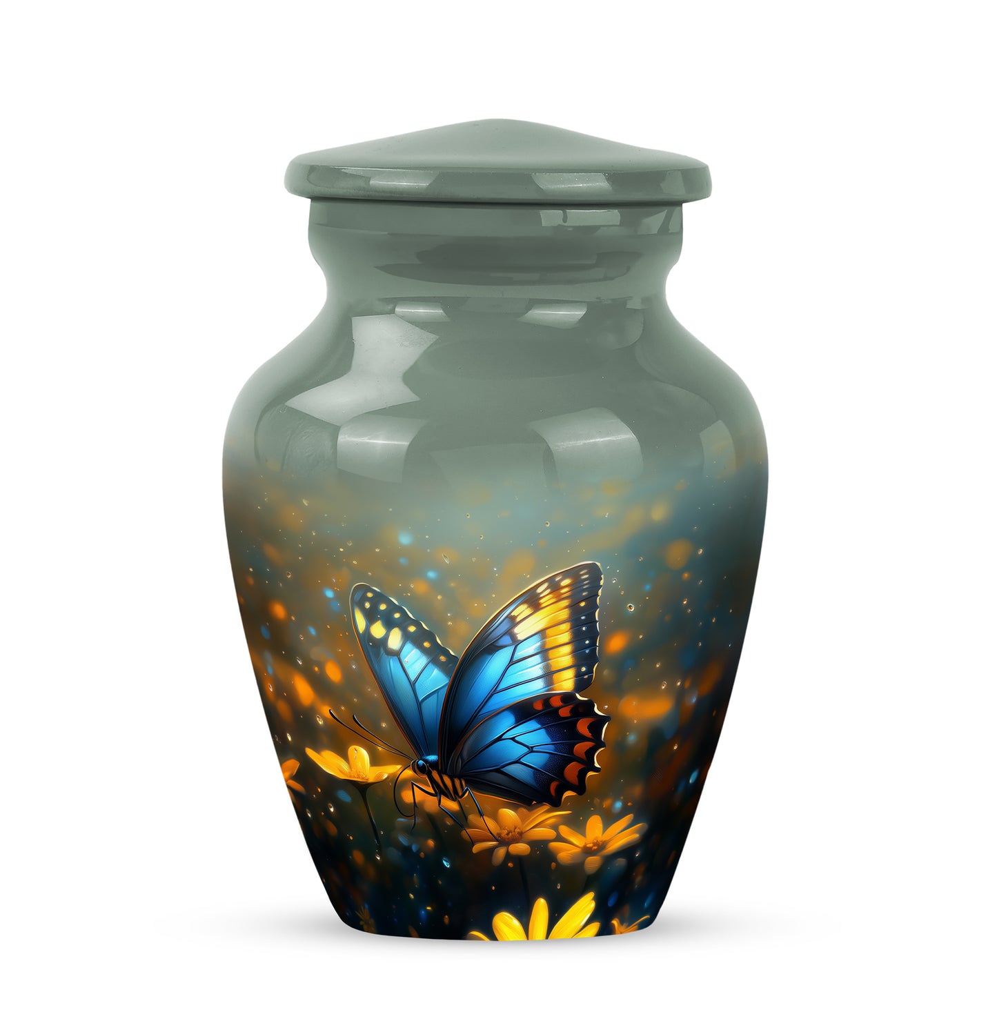 Sublime Butterfly Cremation Urns for Human Ashes - Gray 10-inch - Yatskia