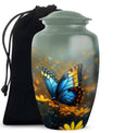 Majestic Blue Butterfly Ashes Urn - Funeral Urn For Cremation