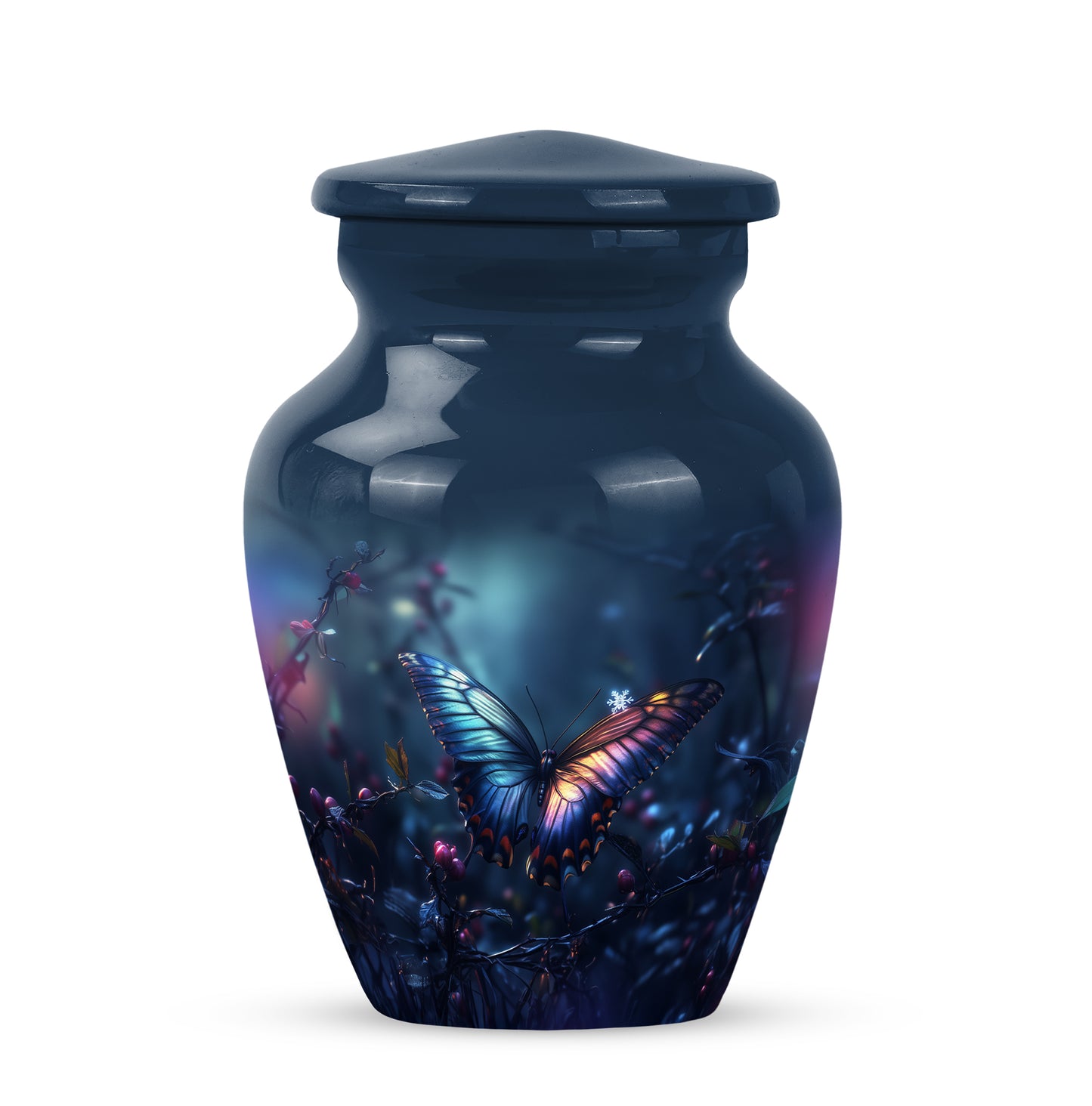 Personalized Seraphic Butterfly Cremation Urns - Blue 10-inch, 200 cu in - Yatskia