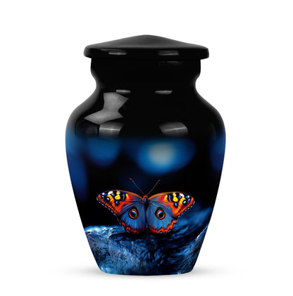 Harmonious Butterfly Cremation Urns for Human Ashes - Black 10-inch - Yatskia