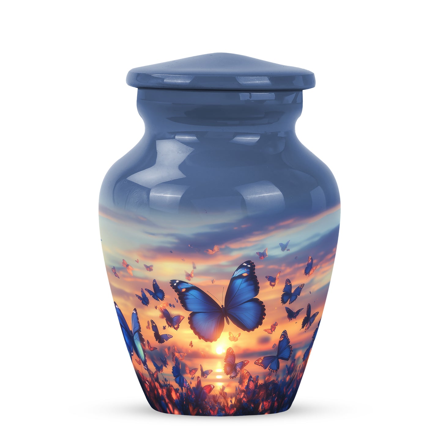 Sublime Butterfly Cremation Urns for Human Ashes - Blue 10-inch - Yatskia