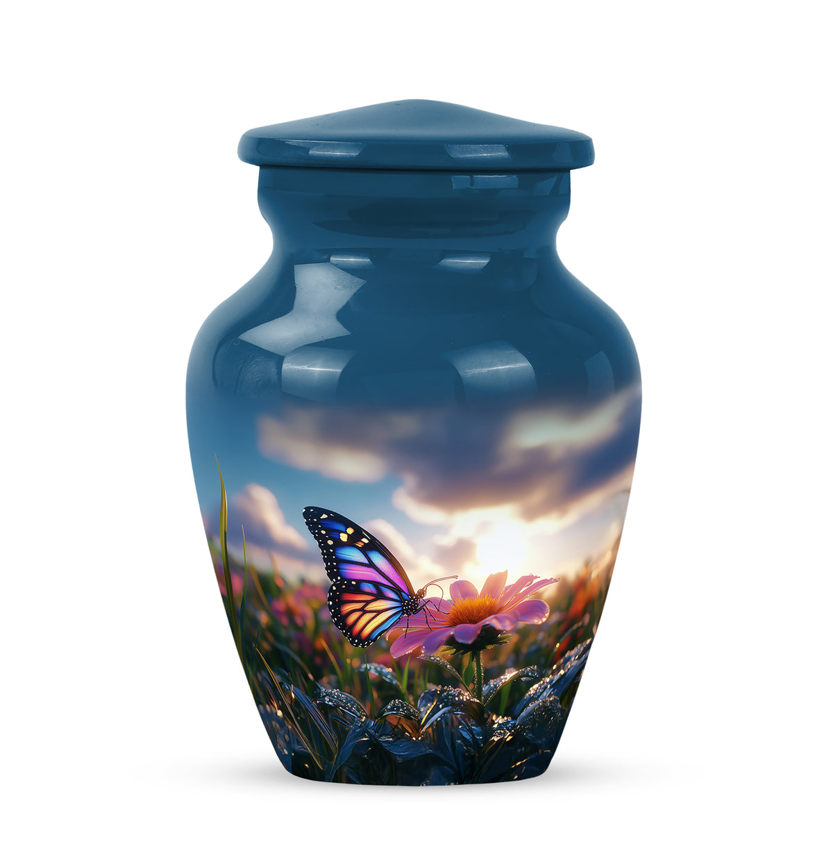 Blue Butterfly Heritage Cremation Urns for Human Ashes - Yatskia