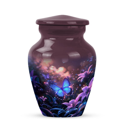 Personalized Pink Steadfast Butterfly Cremation Urns for Human Ashes - 10-inch, 200 cu in - Yatskia