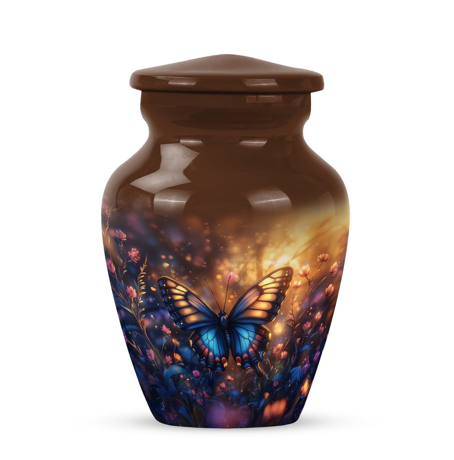 Personalized Refined Butterfly Cremation Urns - Gold 10-inch, 200 cu in - Yatskia