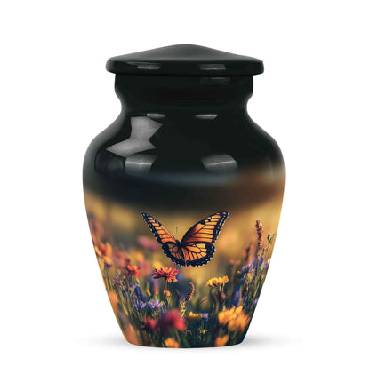 Blessed Butterfly Cremation Urns for Human Ashes - Black 10-inch - Yatskia
