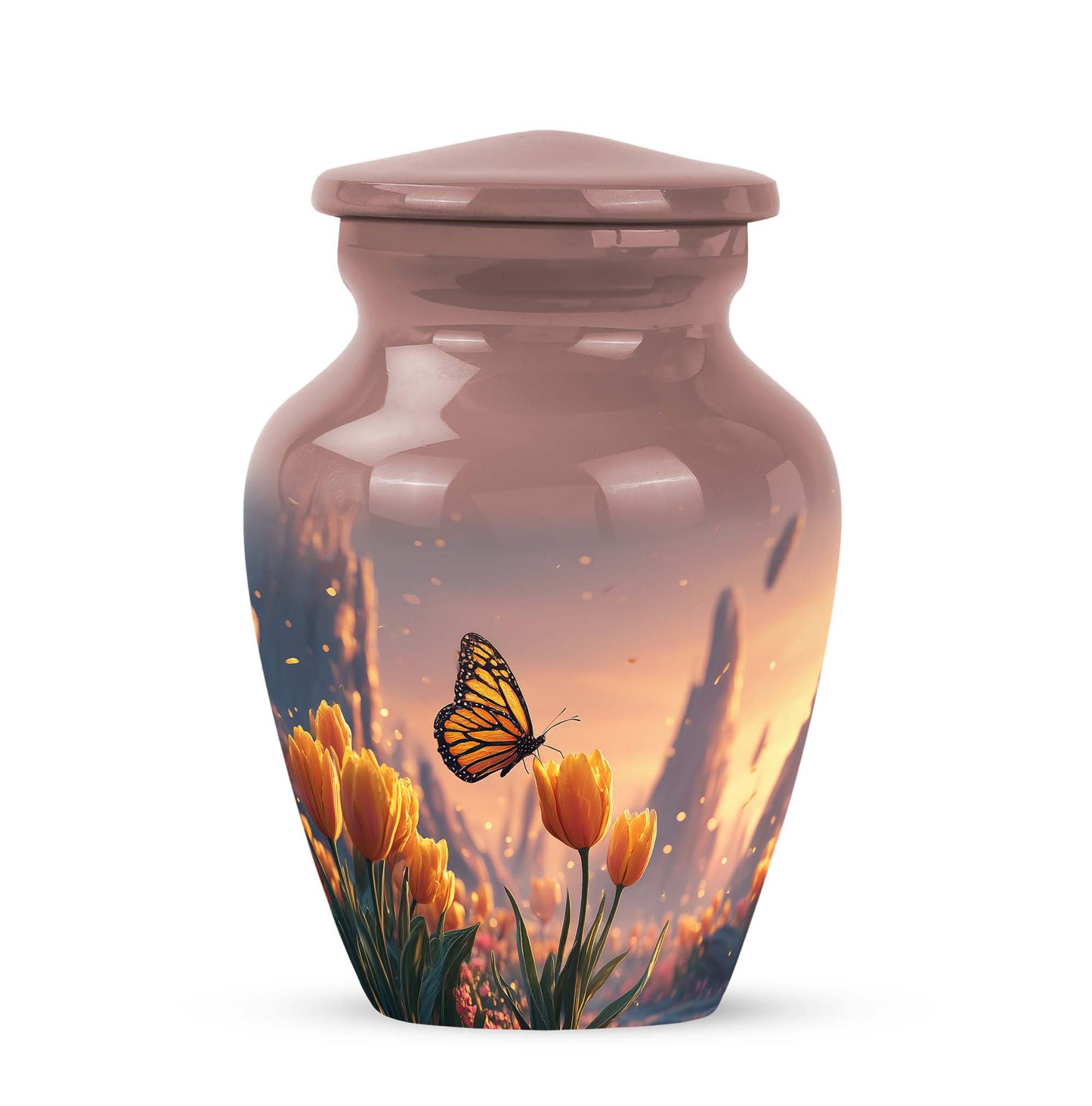 Personalized Butterfly Cremation Urns - Wondrous Red 10-inch, 200 cu in - Yatskia