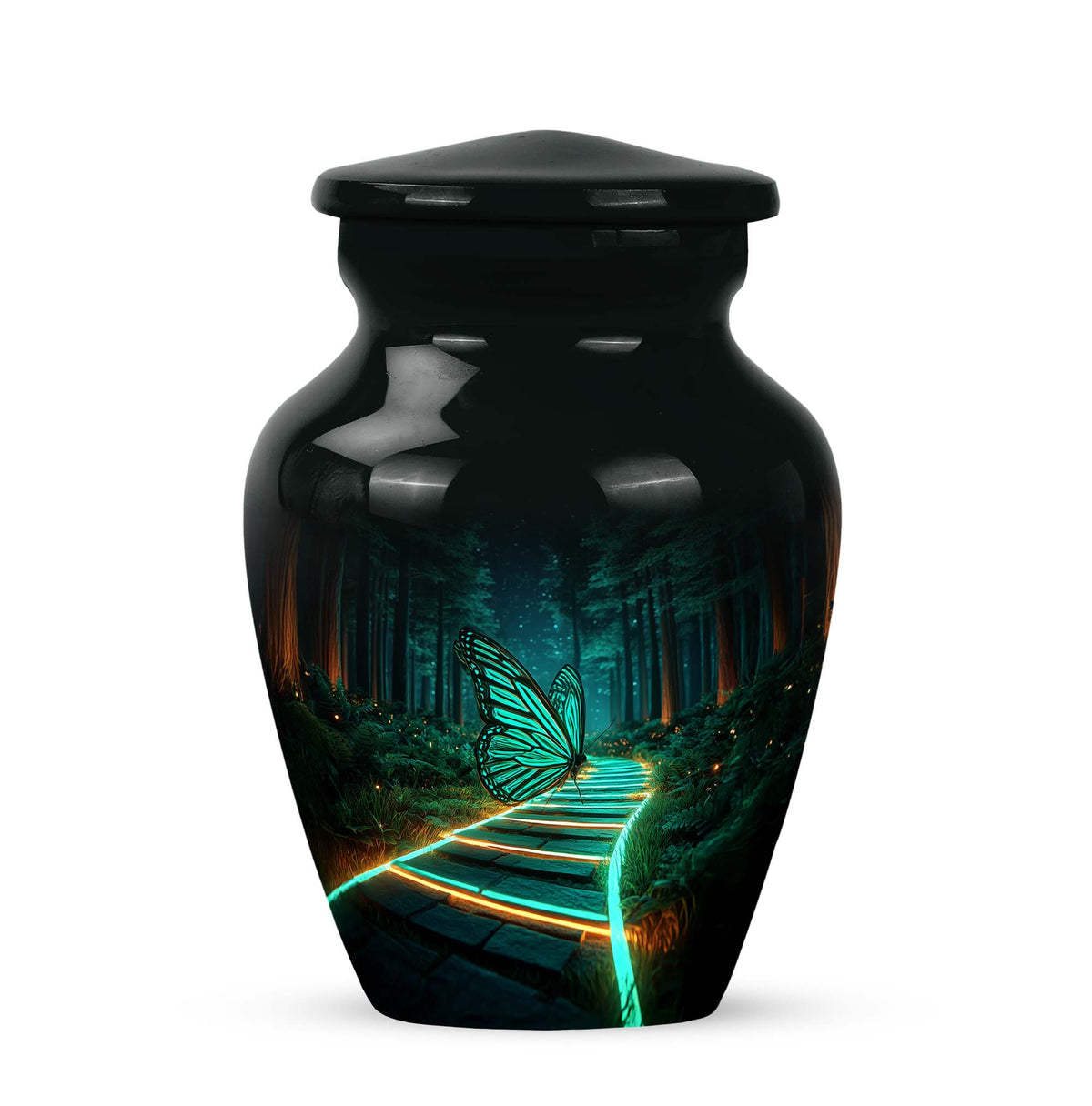 Black Butterfly Heritage Cremation Urns for Human Ashes - - Yatskia