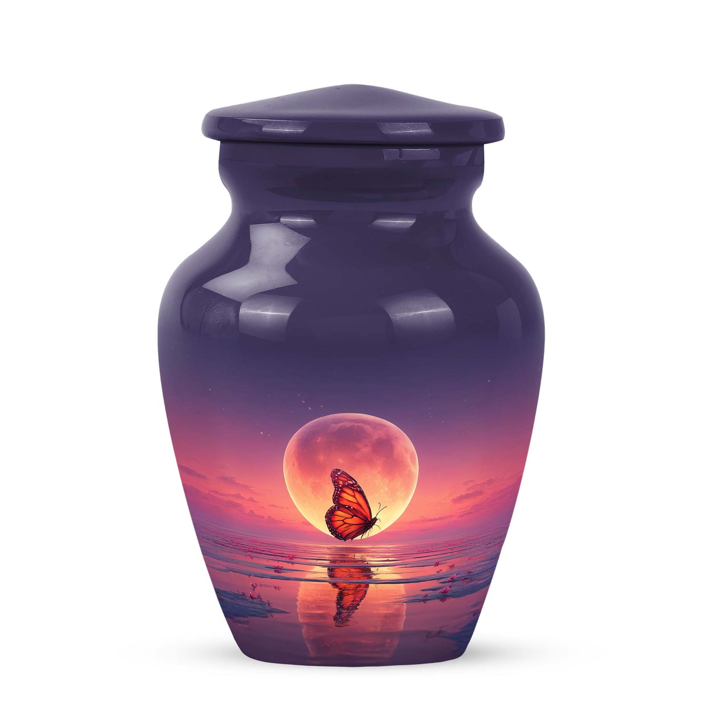 Personalized Blue Sovereign Butterfly Cremation Urns for Human Ashes - 10-inch, 200 cu in - Yatskia