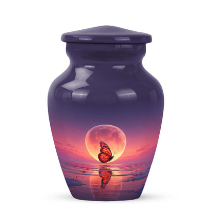 Personalized Blue Sovereign Butterfly Cremation Urns for Human Ashes - 10-inch, 200 cu in - Yatskia