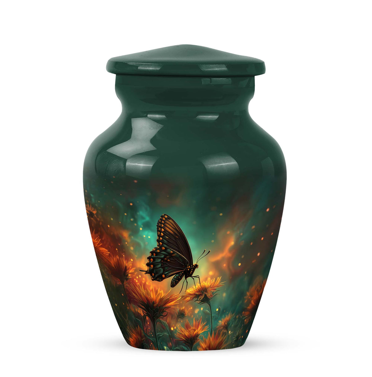 Personalized Teal Butterfly Cremation Urns for Ashes - Majestic - Yatskia