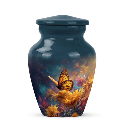 Blue Beloved Butterfly Cremation Urns for Human Ashes - 10-inch, 200 cu in - Yatskia