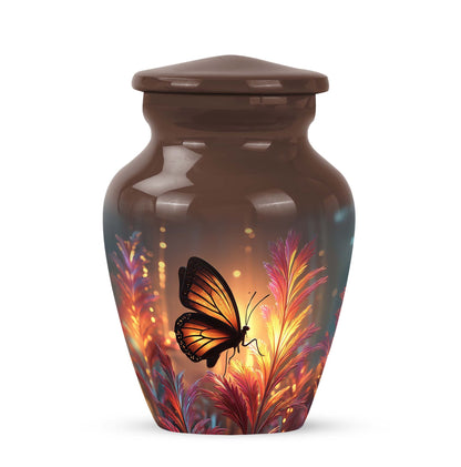 Dignified Gold Butterfly Cremation Urn for Ashes - 10-inch, 200 cu in - Yatskia