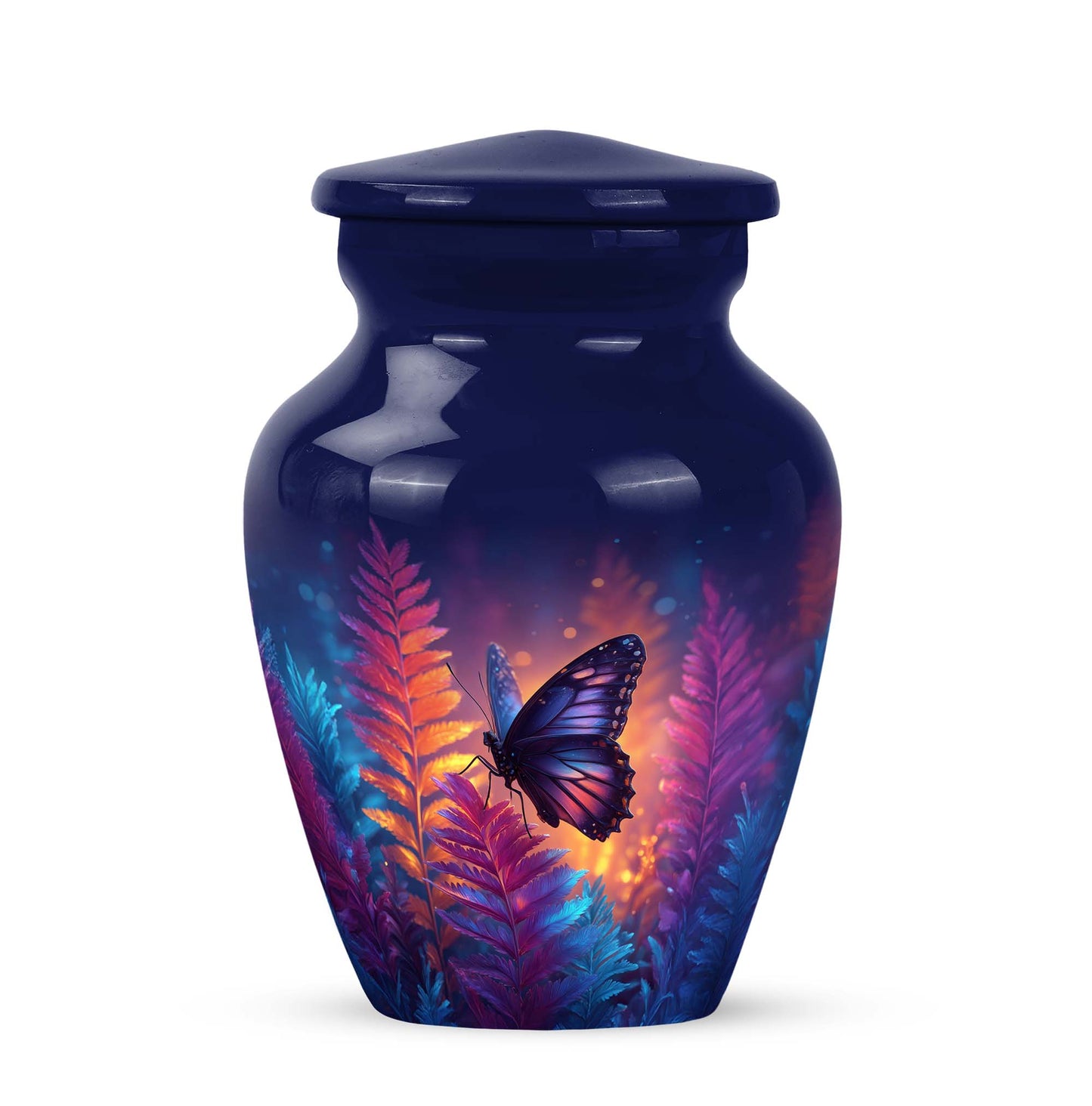 Harmonious Butterfly Cremation Urns for Human Ashes - Blue 10-inch - Yatskia