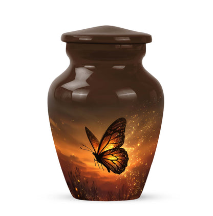 Dignified Gold Butterfly Cremation Urn for Ashes - 10-inch, 200 cu in - Yatskia