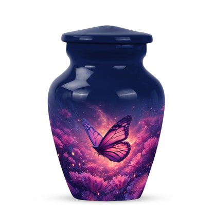 Blue Butterfly Memorial Cremation Urns for Human Ashes - 10-inch, 200 cu in - Yatskia
