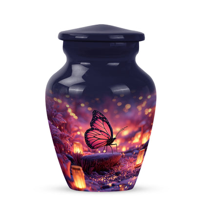 Divine Blue Butterfly Cremation Urn for Ashes - 10-inch, 200 cu in - Yatskia