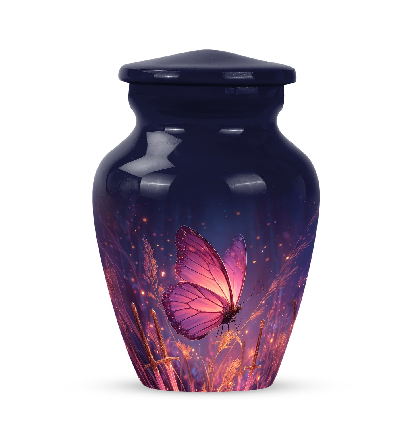 Personalized Seraphic Butterfly Cremation Urns - Blue 10-inch, 200 cu in - Yatskia