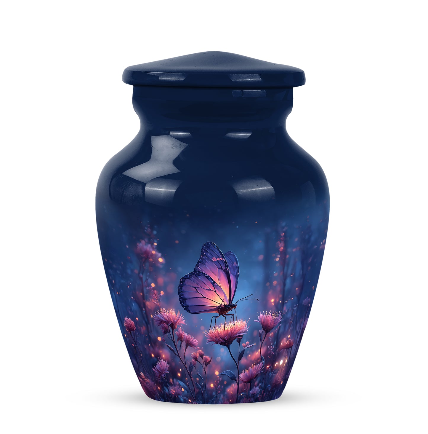 Radiant Butterfly Memorial Cremation Urns - Blue 10-inch, 200 cu in - Yatskia