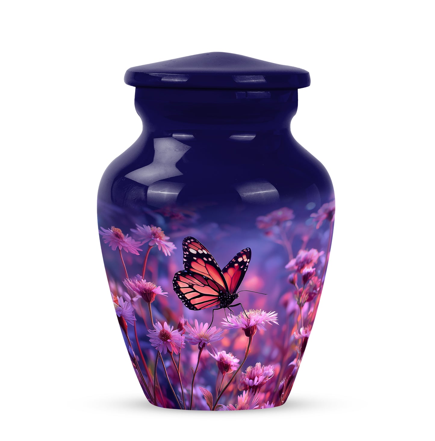 Remarkable Butterfly Memorial Cremation Urns - Blue 10-inch, 200 cu in - Yatskia