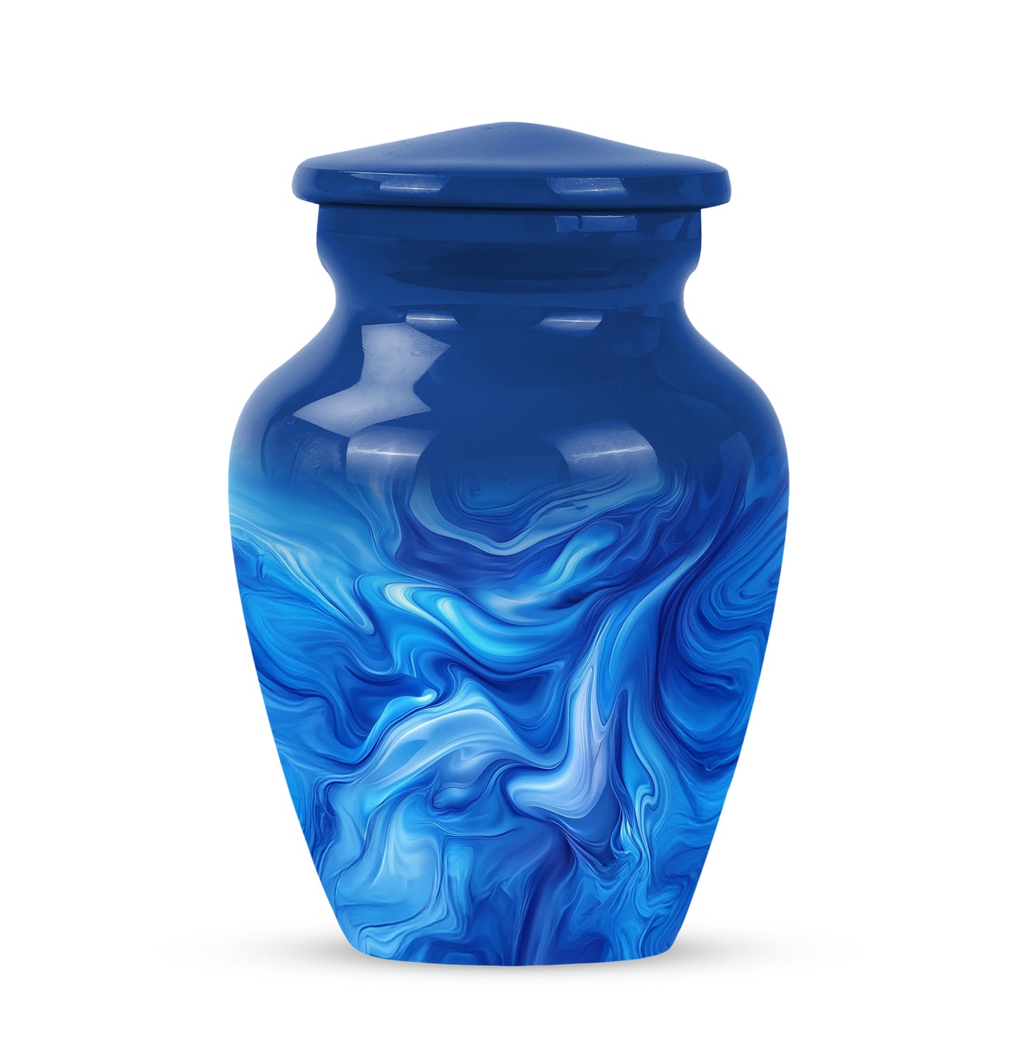 Blue Blue Remembrance Cremation Urns for Human Ashes - 10-inch, 200 cu in - Yatskia