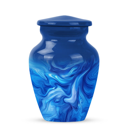 Blue Blue Remembrance Cremation Urns for Human Ashes - 10-inch, 200 cu in - Yatskia
